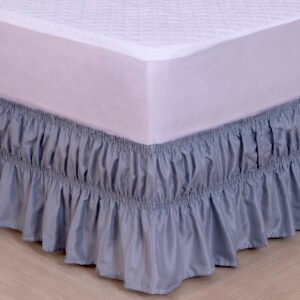Saia Para Cama Box Colchobox Elasticada Ajustavel Solteiro Casal Queen Cinza