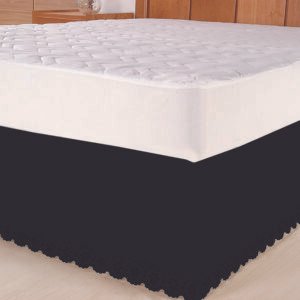 Saia para cama Box Colchobox Ajustavel Riollen Elasticada Solteiro Casal Queen Preta