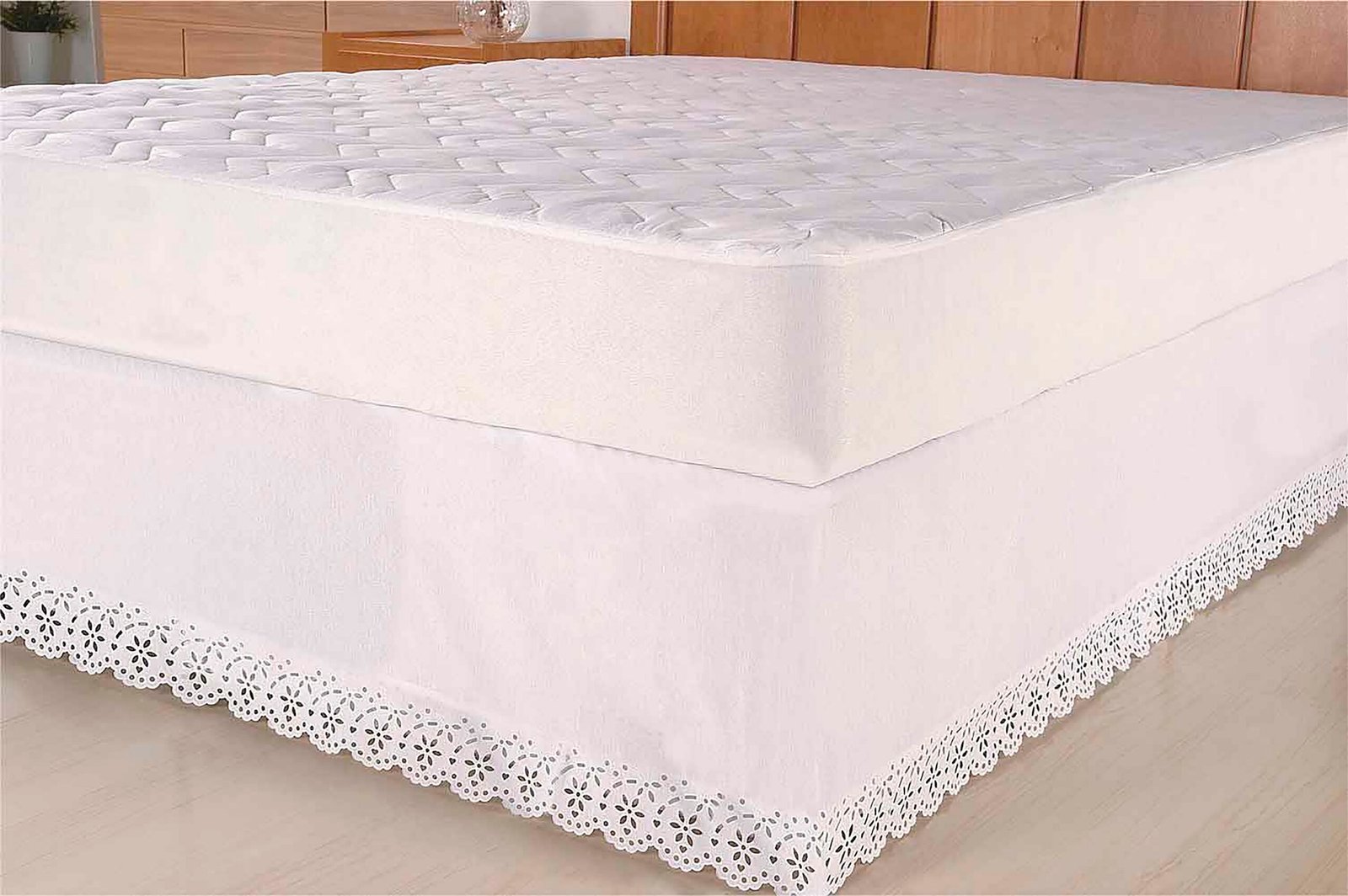 Saia para cama Box Colchobox Ajustavel Riollen Elasticada Solteiro Casal Queen Preta - Imagem 4