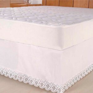 Saia Para Cama Box Colchobox Ajustavel Riollen Elasticada Solteiro Casal Queen Branca