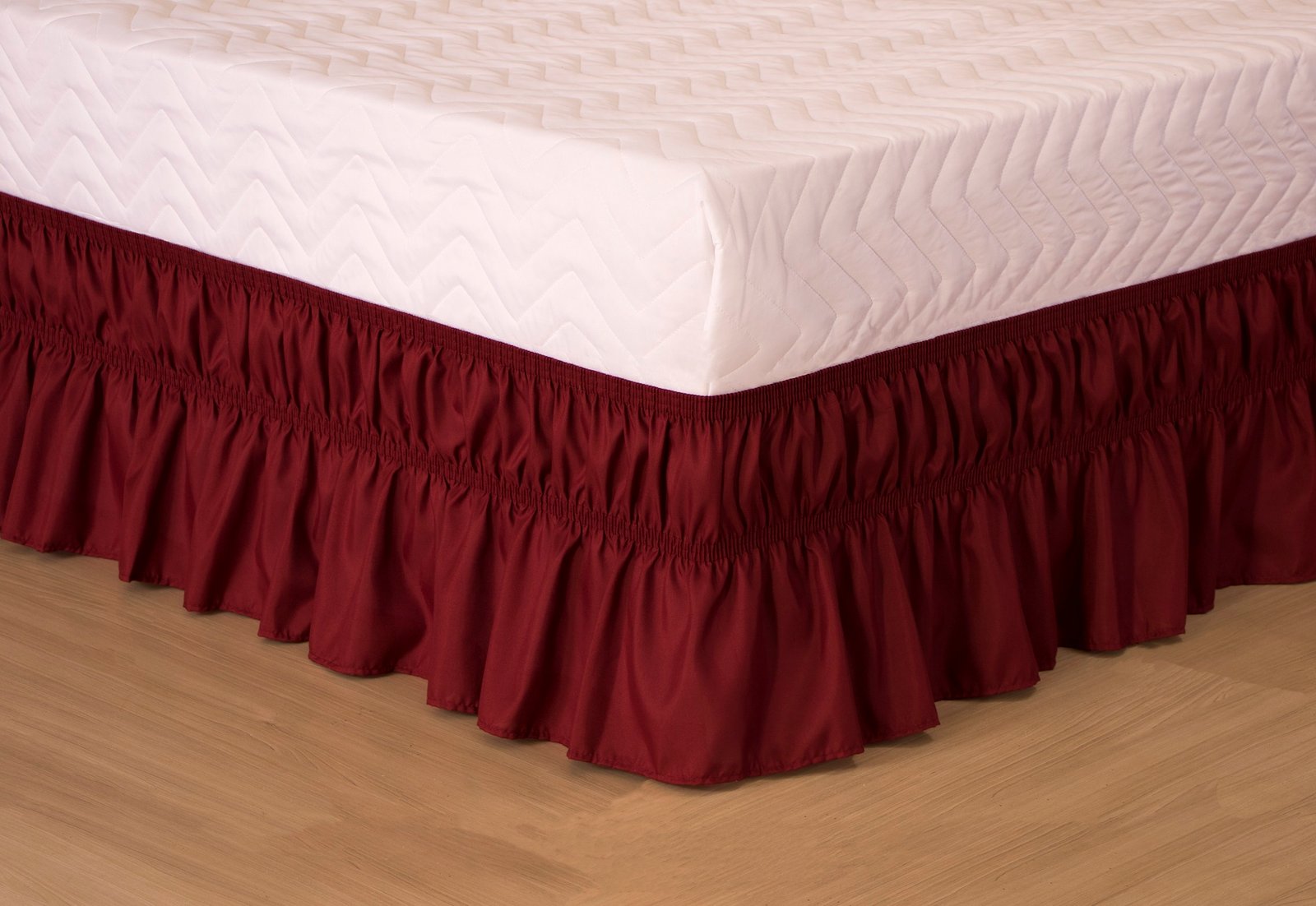 Saia Para Cama Box Colchobox Elasticada Ajustavel Solteiro Casal Queen Vinho - Imagem 2