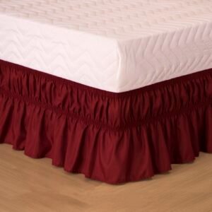 Saia Para Cama Box Colchobox Elasticada Ajustavel Solteiro Casal Queen Vinho