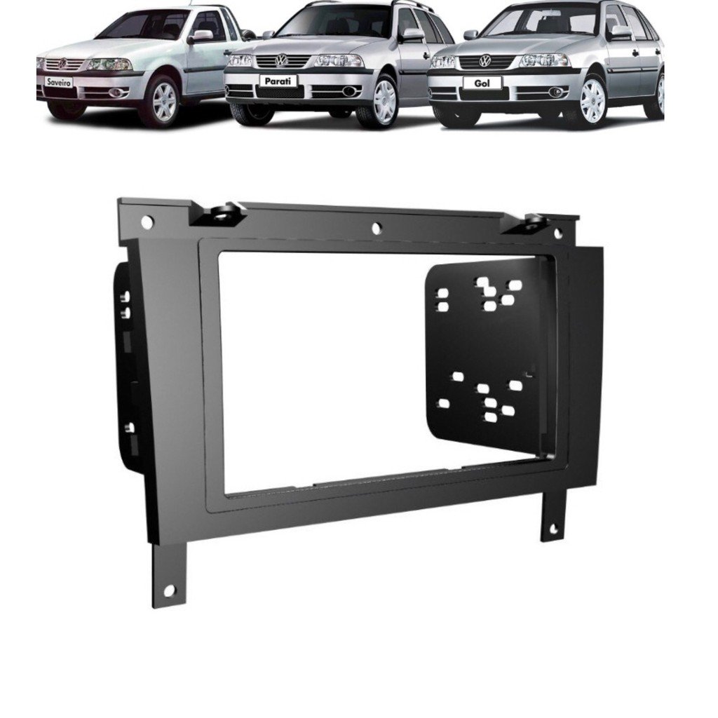 MOLDURA GOL/SAVEIRO/PARATI/ G3 2 DIN PRETA - 2373 - Imagem 2
