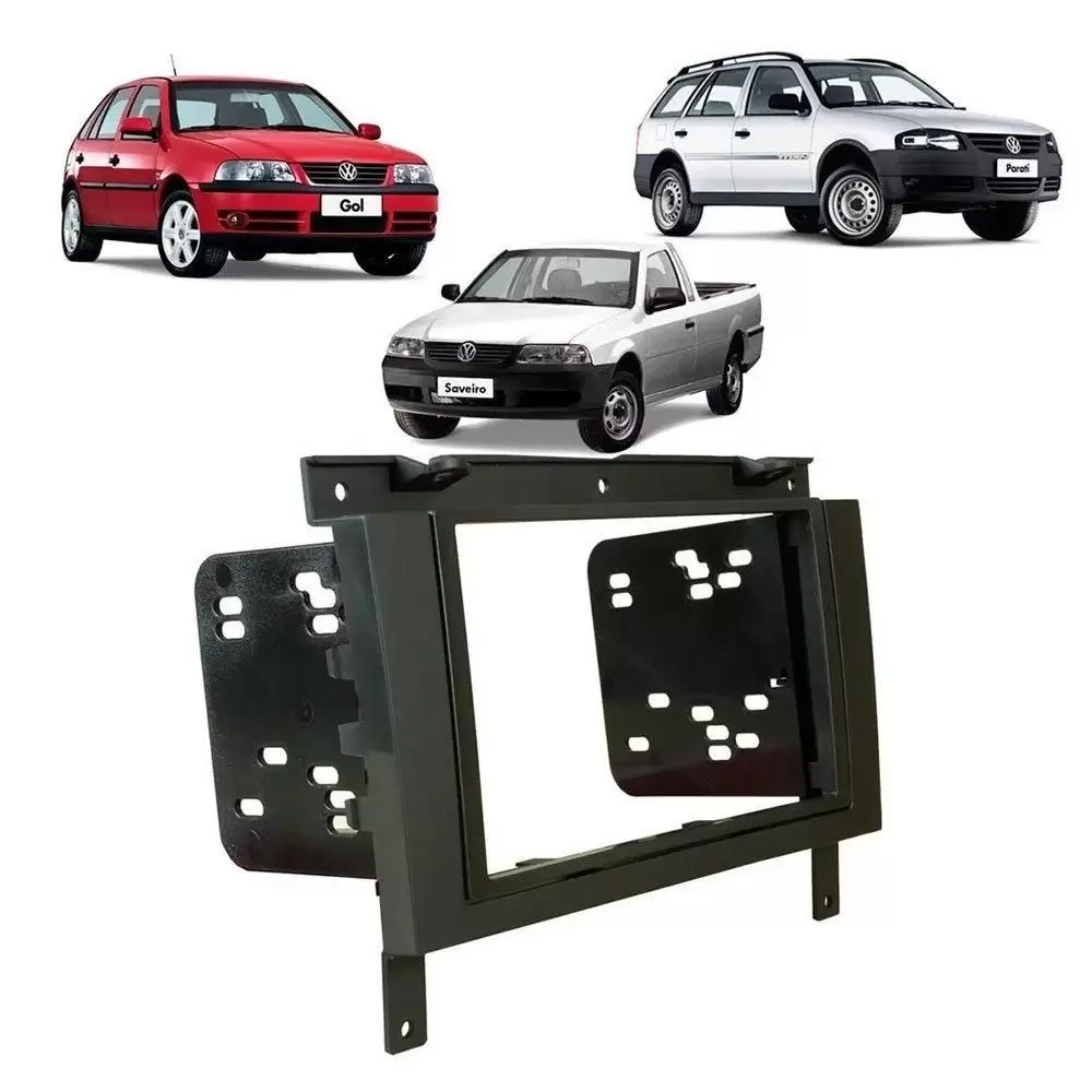 MOLDURA GOL/SAVEIRO/PARATI/ G3 2 DIN PRETA - 2373 - Imagem 3