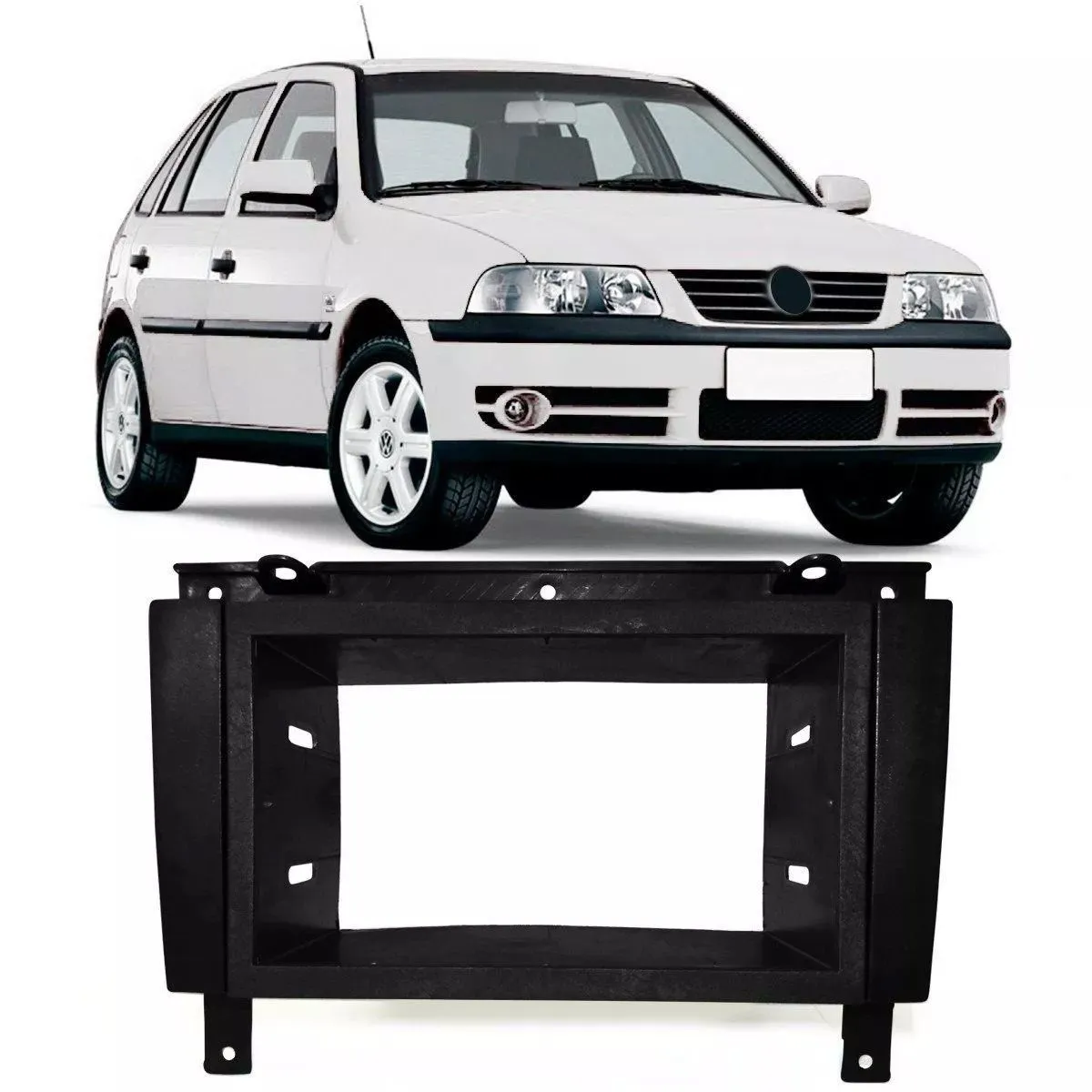 MOLDURA GOL/SAVEIRO/PARATI/ G3 2 DIN PRETA - 2373 - Imagem 4