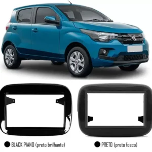 MOLDURA  2 DIN FIAT MOBI PRETO FOSCO 4009