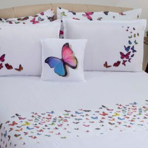 JOGO DE CAMA LENÇOL BORBOLETAS PERCAL 180 FIOS QUEEN SIZE 04 PÇS