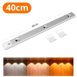 Luminária portátil recarregável para armário guarda-roupa usb com 3 tons de luz e controle de potência 40 centímetros