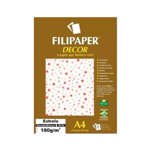 Papel Especial Decor Estrela - A4 180g 20Fls