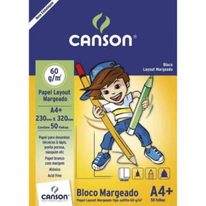 Papel Layout Margeado - A4+ - 60g/m - C/ 50 Fls - Canson.
