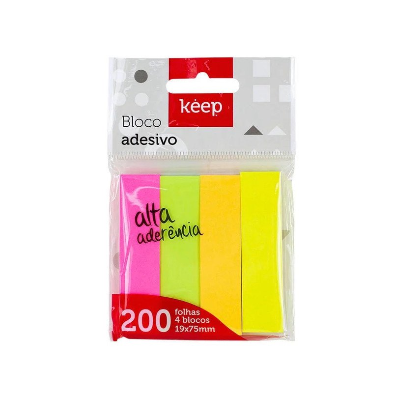 Post It Marca Páginas Neon C/ 4 Cores 19x75mm - Keep