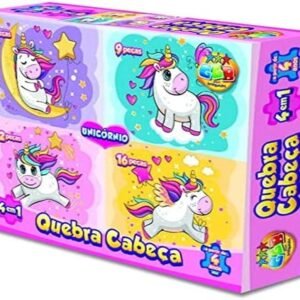 Quebra Cabeça - 4 em 1 - Unicórnios - GGB