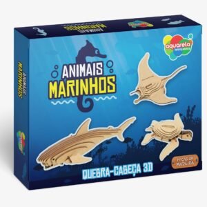 Quebra Cabeça - Animais Marinhos 3D MDF - Aquarela