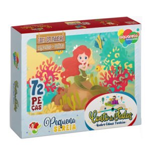 Quebra-Cabeça - Conto de Fadas - Pequena Sereia - Madeira - 72 Peças - Aquarela