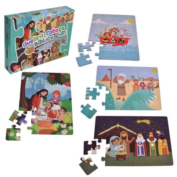 Quebra-Cabeça Bíblico 24 Peças - Aquarela Brinquedos.