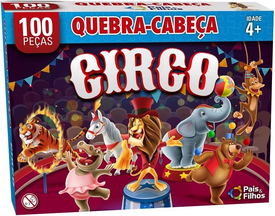 Quebra-Cabeça Circo - Com 100 Peças Cartonadas - Pais e Filhos