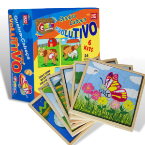 Quebra-Cabeça Evolutivo - Kit com 6 jogos - Caixa Papel - Carlu