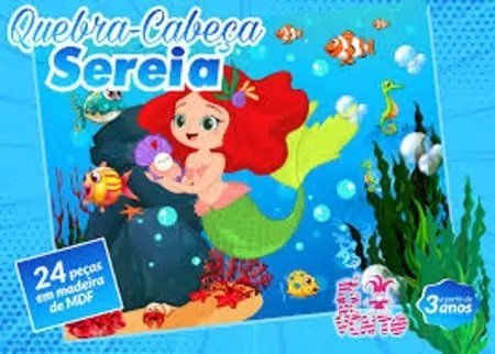 Quebra Cabeça Sereia - 24 peças - Pé De Vento