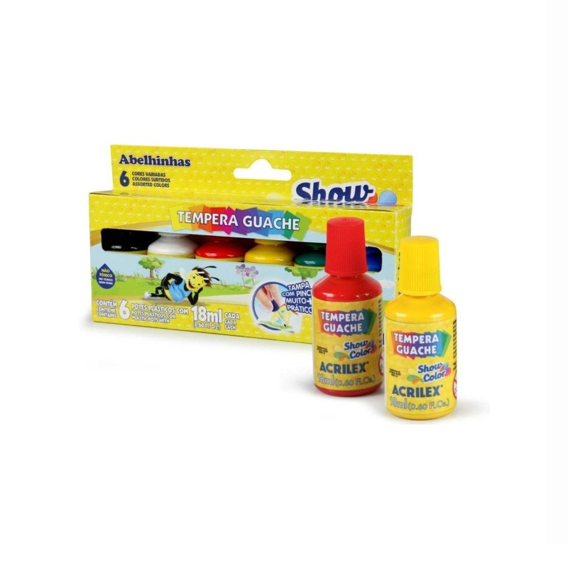 Tempera Guache - C/6 Und - Show Color 18ml - Acrilex
