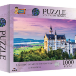 Puzzle Volta ao Mundo - Castelo de Neuschw Anstein Alemanha - 1000 Peças - Uriarte