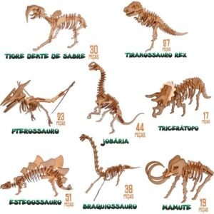 Quebra-Cabeça - 3D - Dinossauros - Aquarela
