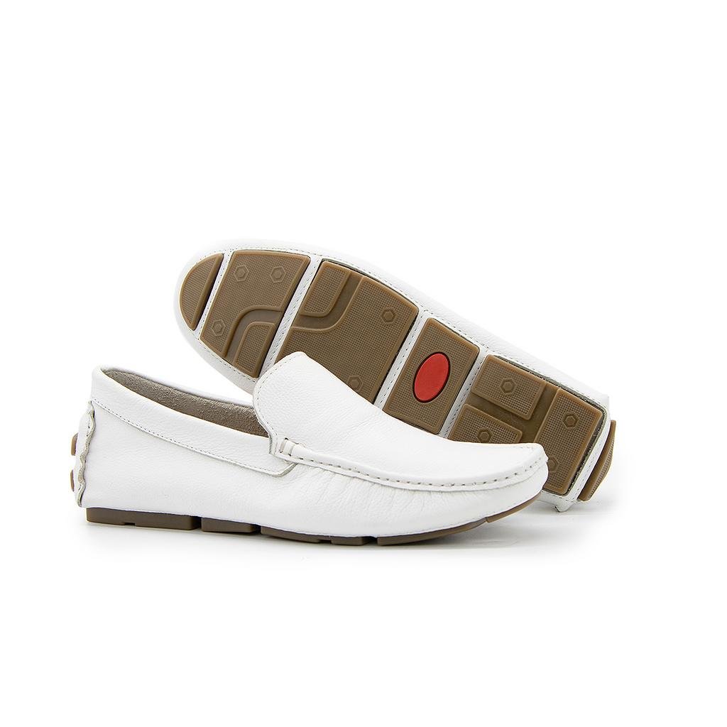 Mocassim Youth Couro Floater Branco - Imagem 6