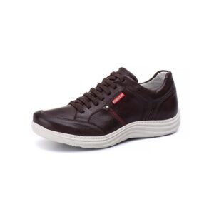 Sapatênis Casual Conforto Couro Marrom