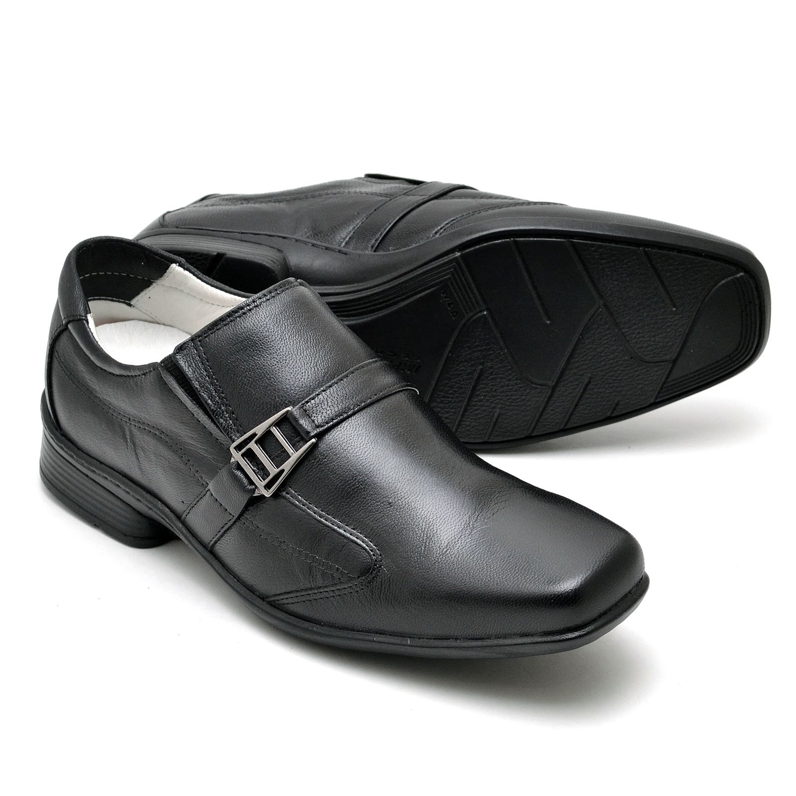 Sapato Casual Conforto Couro Preto - Imagem 2