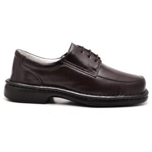 Sapato Conforto Couro Masculino Marrom