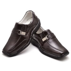 Sapato Conforto Couro Masculino Marrom