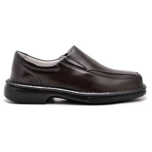 Sapato Casual Conforto Couro Marrom