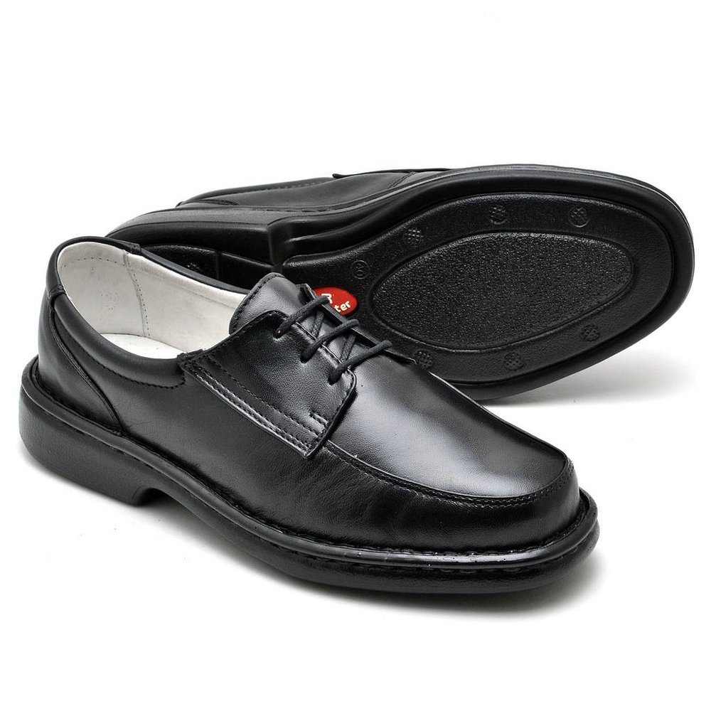 Sapato Conforto Couro Masculino Preto - Imagem 2