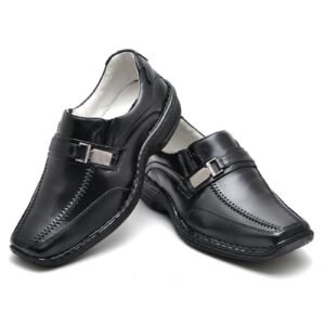 Sapato Conforto Couro Masculino Preto