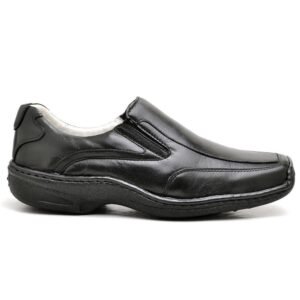 Sapato Conforto Couro Masculino Preto
