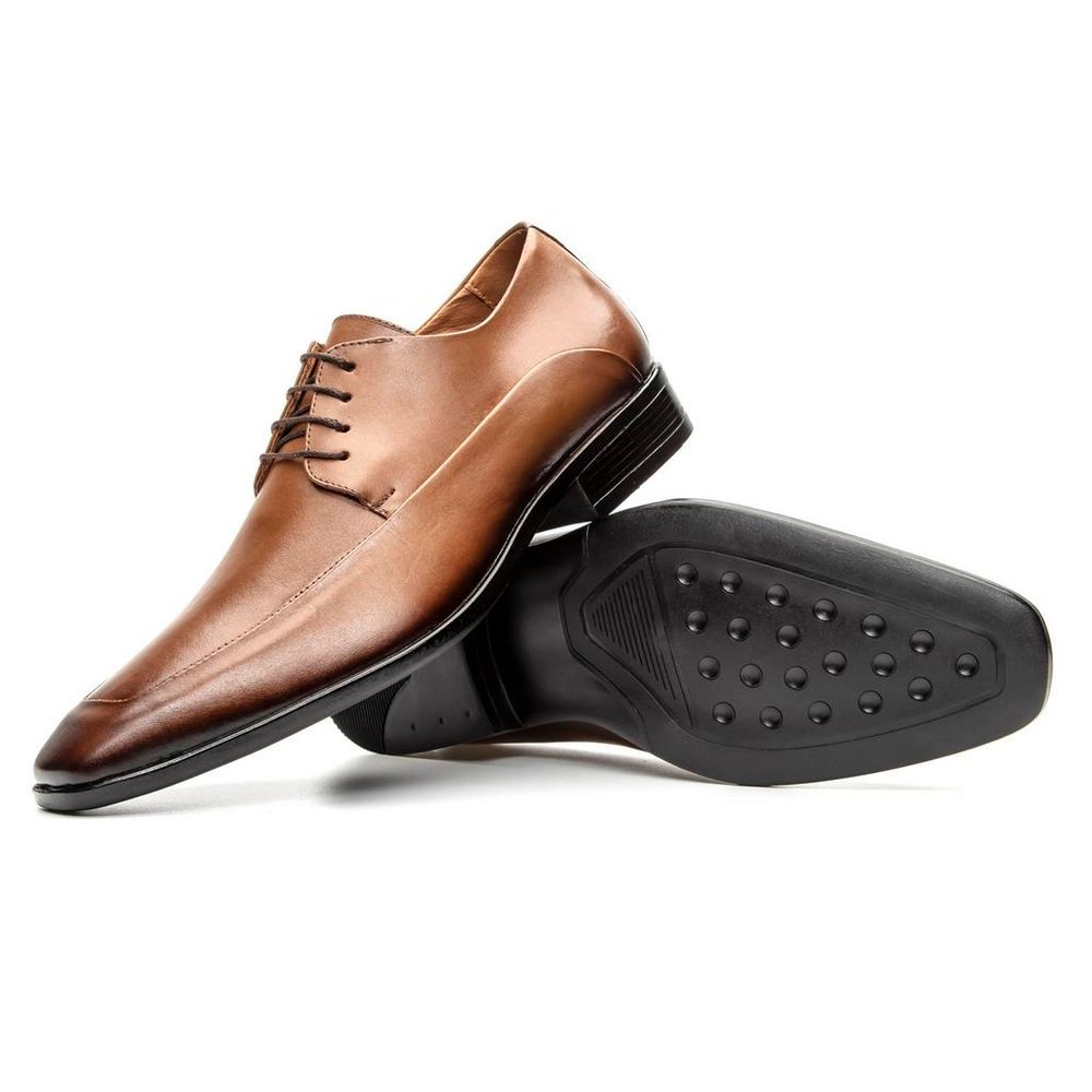 Sapato Masculino Derby Italiano Couro Whisky - Imagem 2