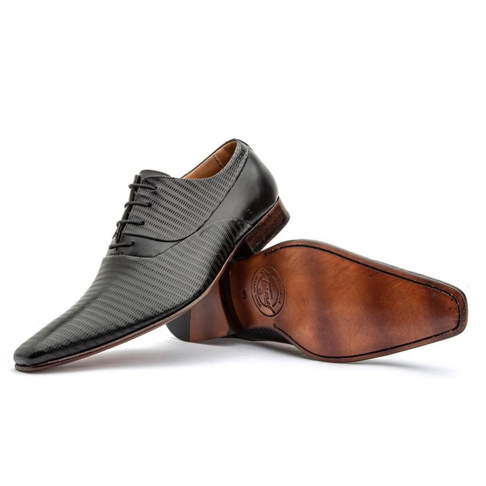 Sapato Social Masculino Oxford Couro Frequencia Preto - Imagem 2