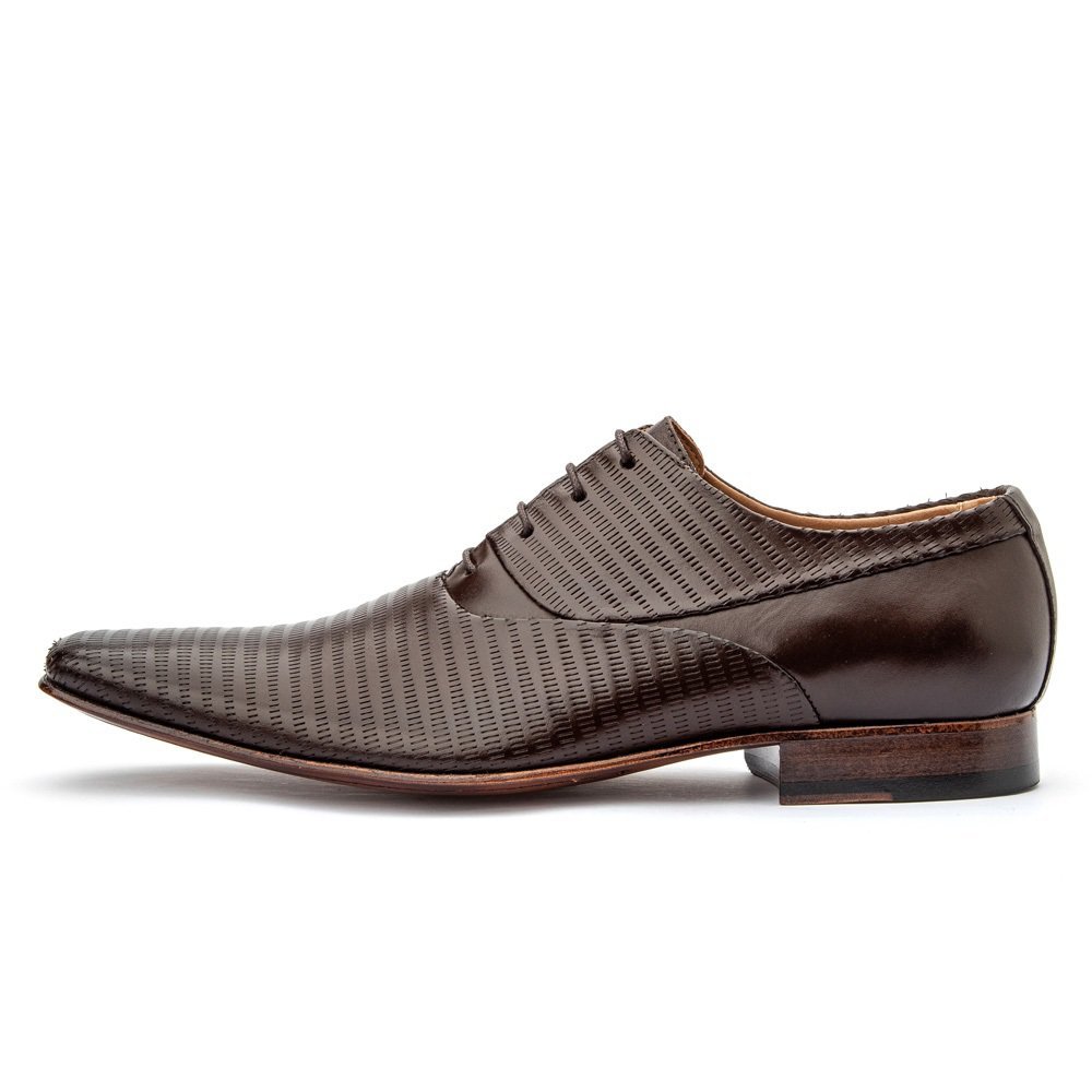 Sapato Social Masculino Oxford Couro Frequencia Marrom - Imagem 2