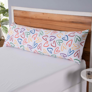 Fronha Capa para Travesseiro Grande Fofuxão Colorê 1 Peça 1,46m x 46cm 100% Poliéster Microfibra Com Zíper