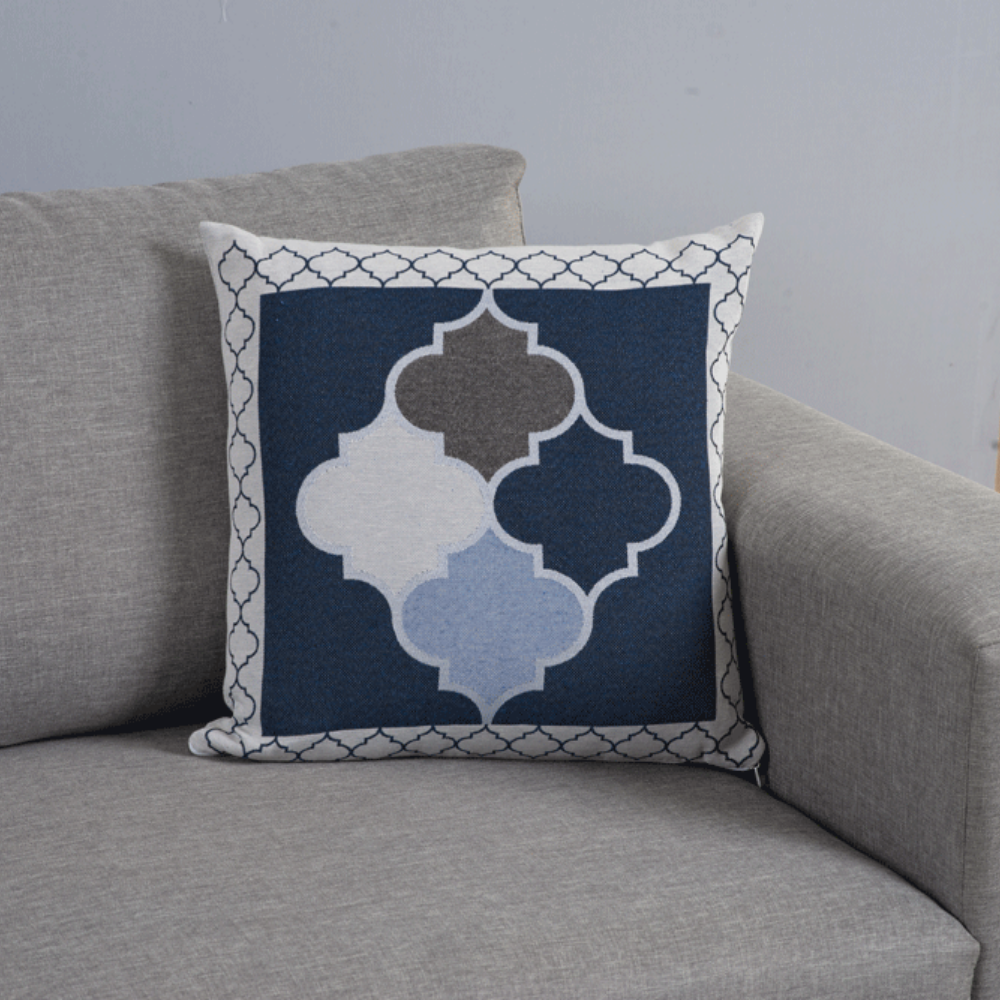 Capa para Almofada Grécia 1 Peça 45cm x 45cm 60% Algodão / 40% Poliéster Tecido Jacquard Com Zíper
