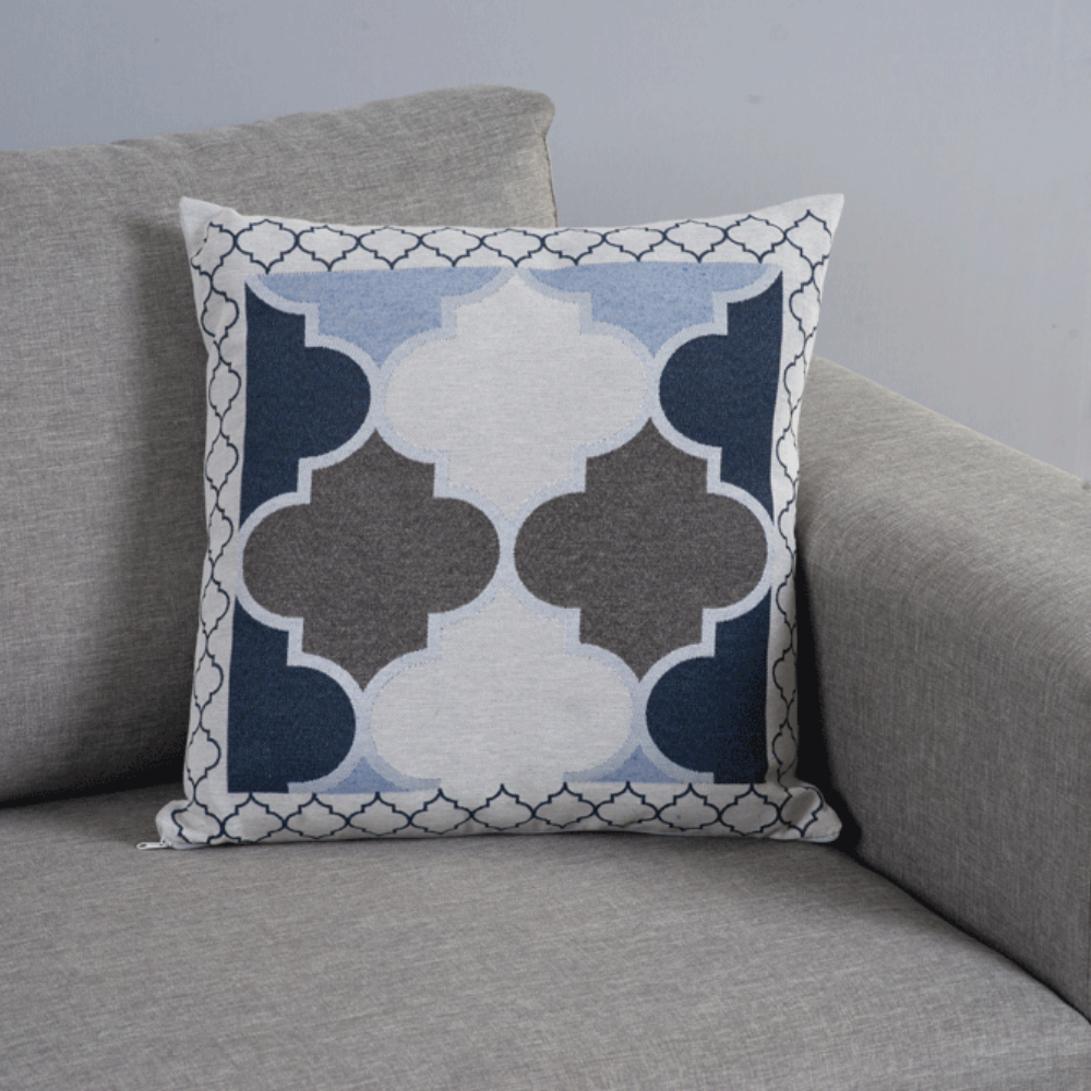 Capa para Almofada Grécia 1 Peça 45cm x 45cm 60% Algodão / 40% Poliéster Tecido Jacquard Com Zíper - Imagem 2