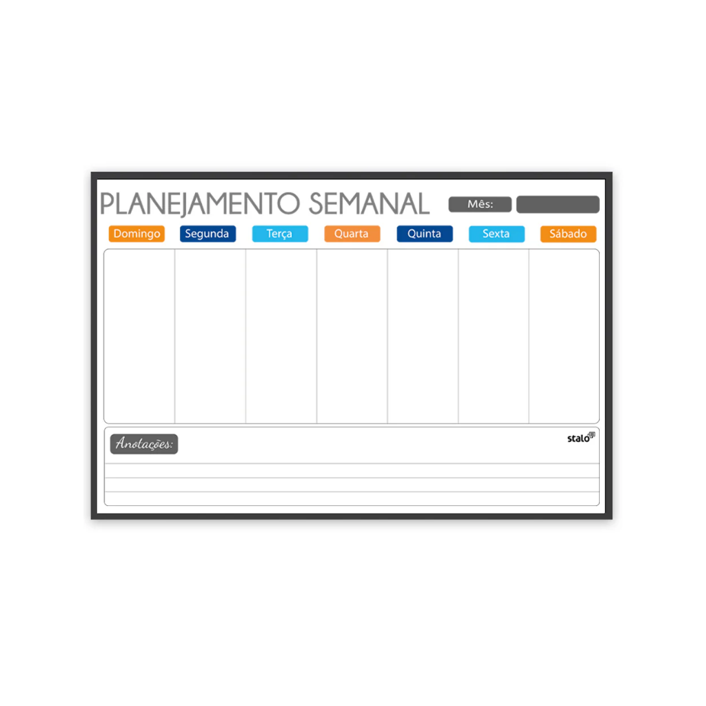 Planner Semanal - Light - MDF - 90x60 - Stalo
