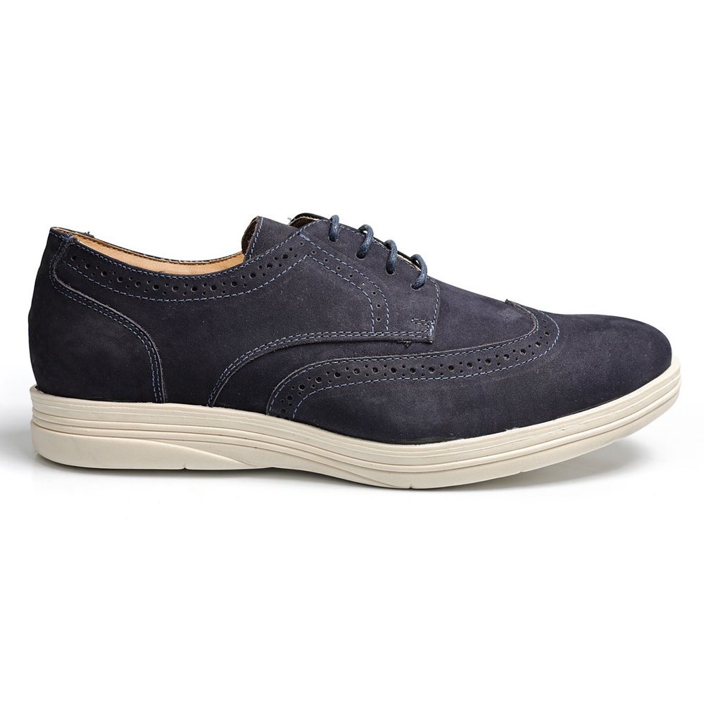 Sapato Social Masculino Oxford Couro Marinho Azul - Imagem 7