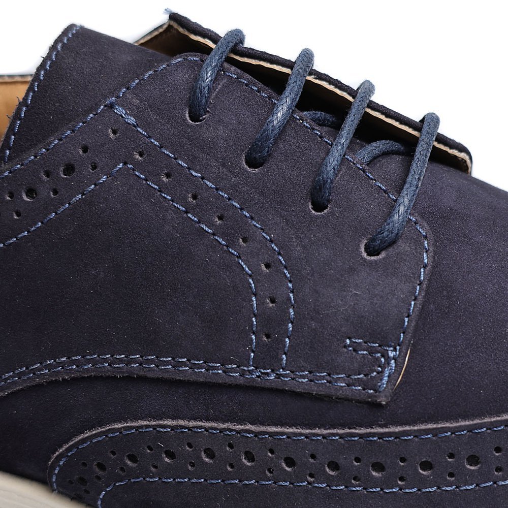 Sapato Social Masculino Oxford Couro Marinho Azul - Imagem 8