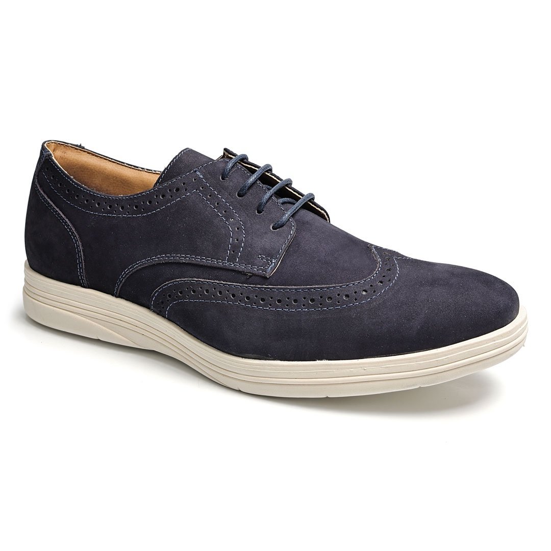 Sapato Social Masculino Oxford Couro Marinho Azul - Imagem 2