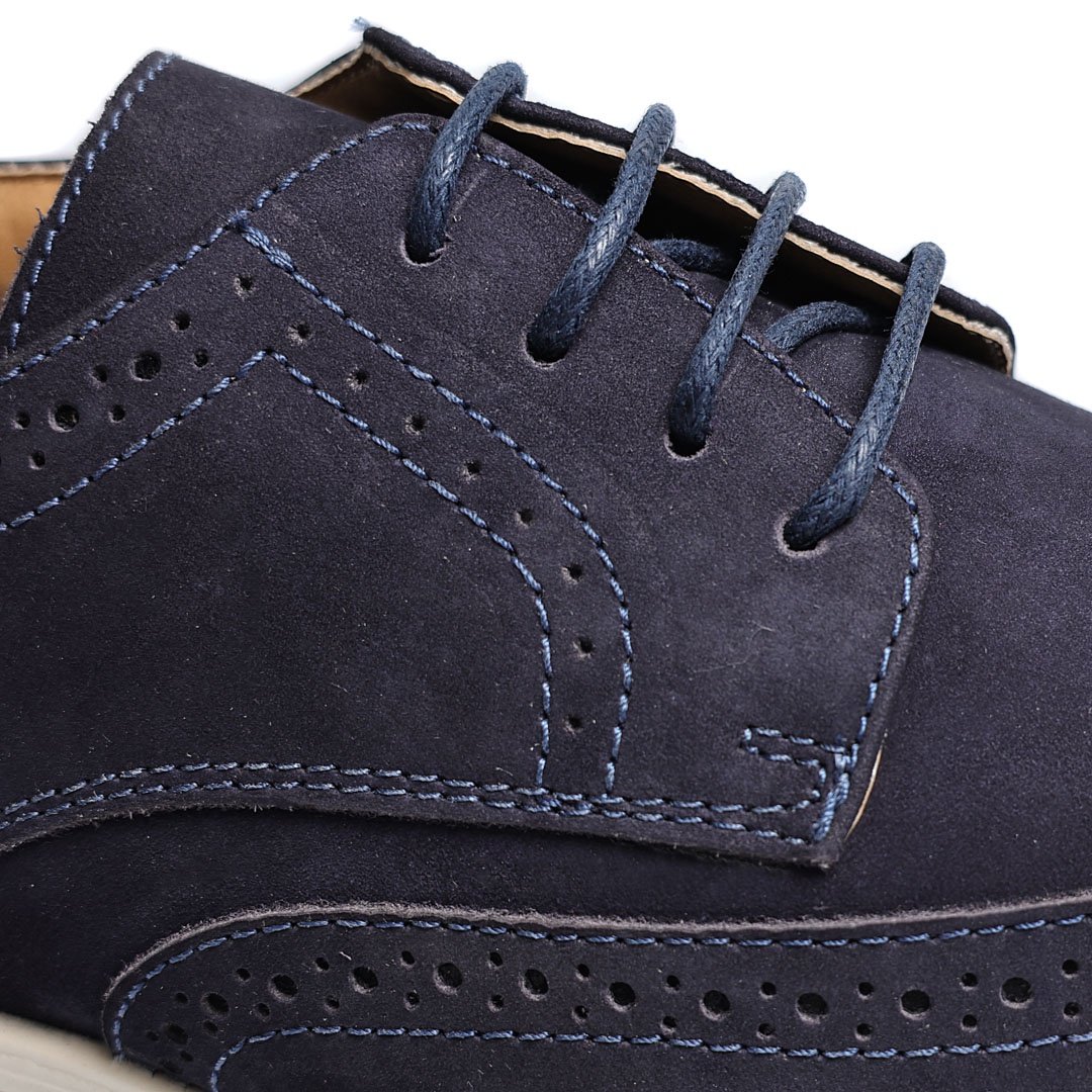 Sapato Social Masculino Oxford Couro Marinho Azul - Imagem 4