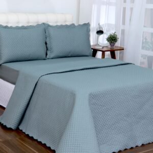 Kit Cobreleito Classic Queen 03 pçs Cinza