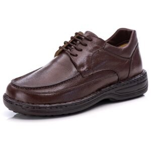 Sapato Casual Conforto Couro Marrom