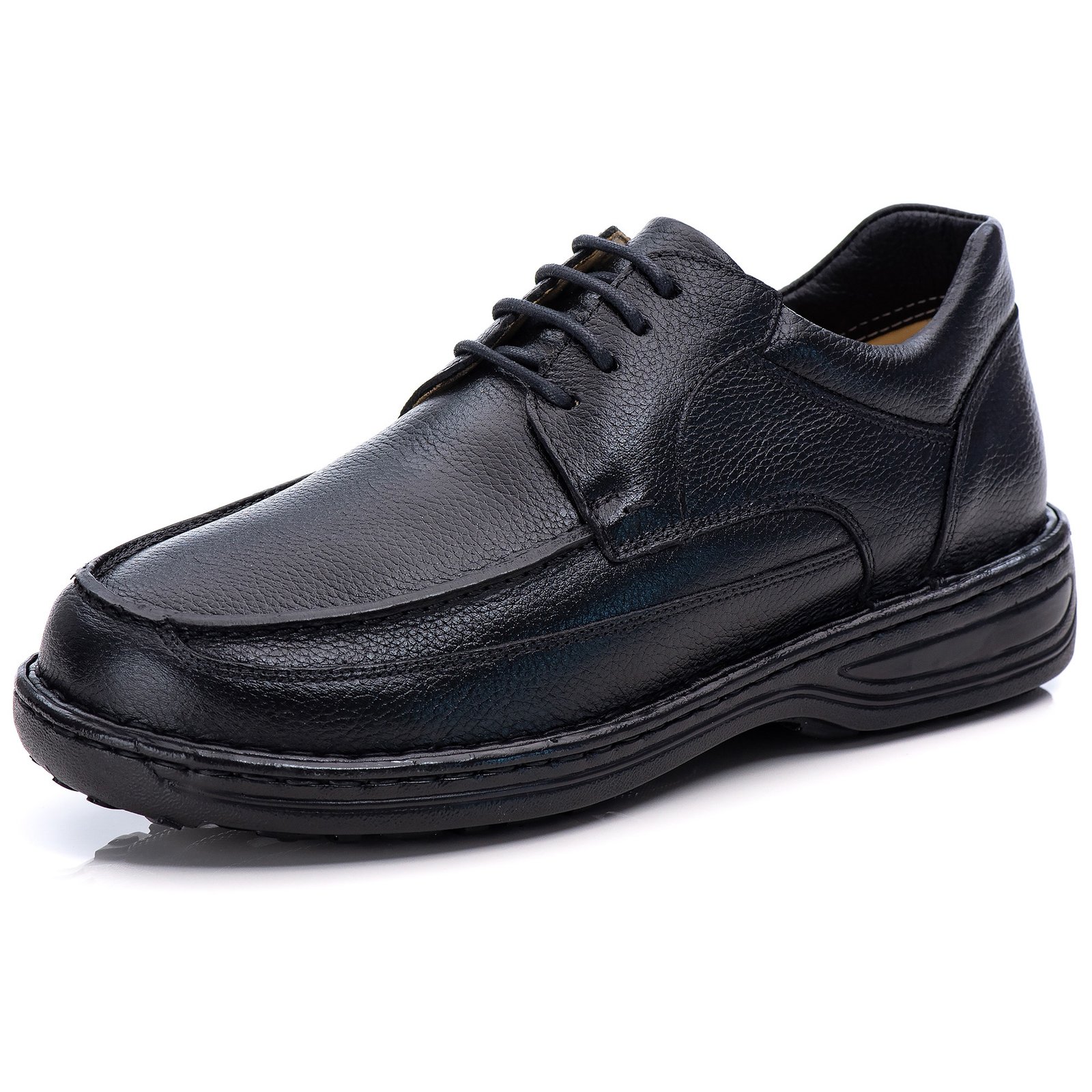 Sapato Casual Conforto Couro Preto - Imagem 2