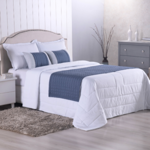 Kit Peseira de Cama Copacabana 5 Peças King 100% Poliéster Micropercal 300 Fios Acompanha Almofadas Cheias