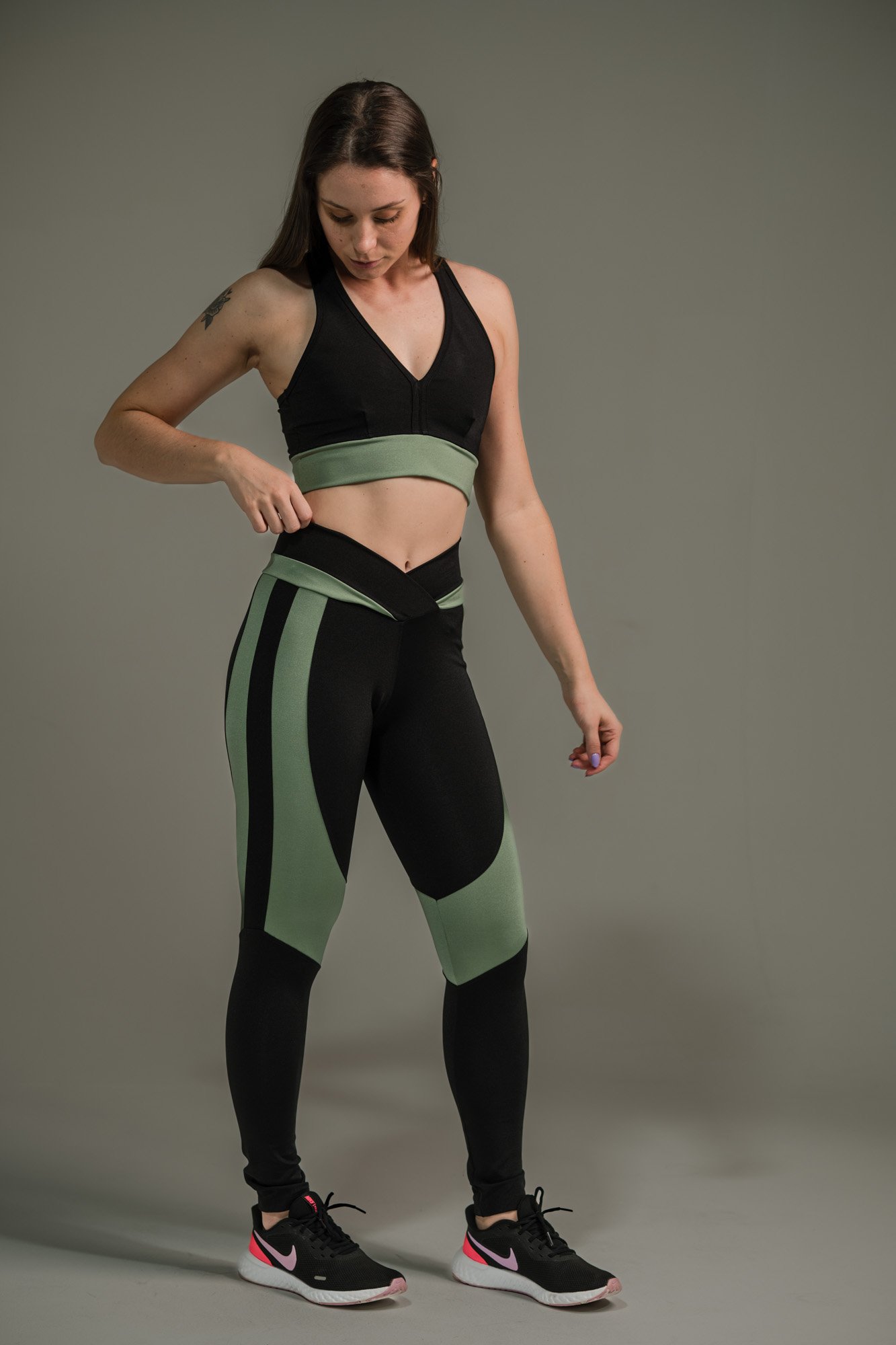 Calça Legging Feminina com Listras nas Coxas - Imagem 7